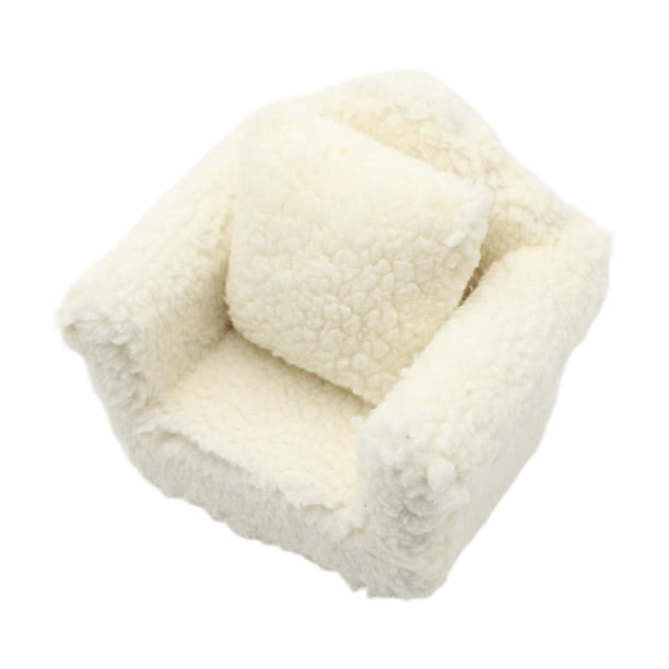 Sofá de casa de muñecas Sofá en miniatura para casa de muñecas 1/6 1/12 Micro paisaje Peluche Vida Sofá único