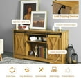 thumbnail image 5 of Costway 59'' Farmhouse TV Stand Sliding Barn Door Cabinet w/ Adjustable Shelf Golden Oak, 5 of 10