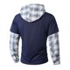 thumbnail image 5 of Ceisia Men's Regular-Fit Fake Two-Piece Plaid-Paneled Hooded Sweatshirt Multi-Style Gift, 5 of 9