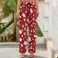 thumbnail image 5 of Wide Leg Pants Woman, Red Christmas Cheer. High Waist Knot Palazzo Pants for Women, Elastic Sweatpants Yoga Lounge Pants Trousers with Pockets Fall Pants for Women 2024, 5 of 6