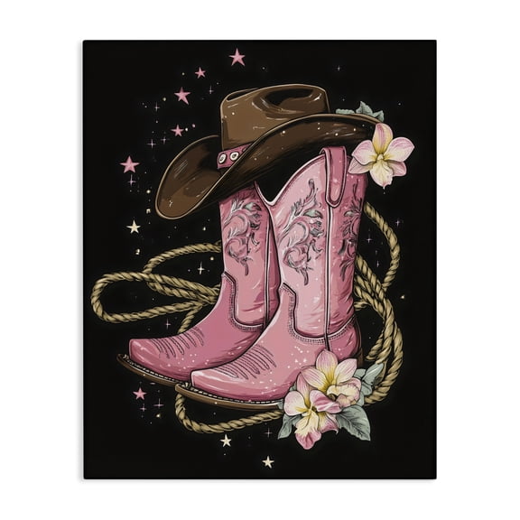 Stupell Industries Western Chic Pink Boots Canvas Wall Art, design by Creative Studio