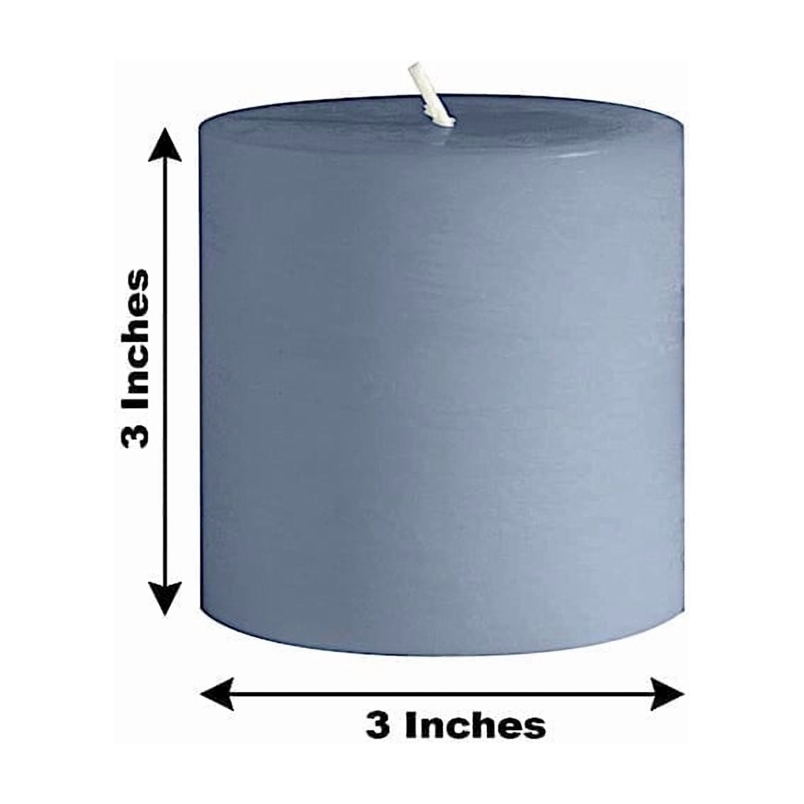 Balsa Circle 6 Dusty Blue 3x3 in Dripless Round Unscented Wax Pillar Candles Party Wedding Reception Centerpieces Event Home Decorations Supplies