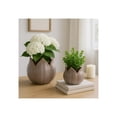thumbnail image 2 of Flower Pots for Home Decor - Ceramic Petal Shaped Planters for Indoor and Outdoor Plants - Decorative Plant Pots for Living Room, Entryway, Garden, or Patio Decor - Set of 2, 7", 5", Purple, 2 of 13