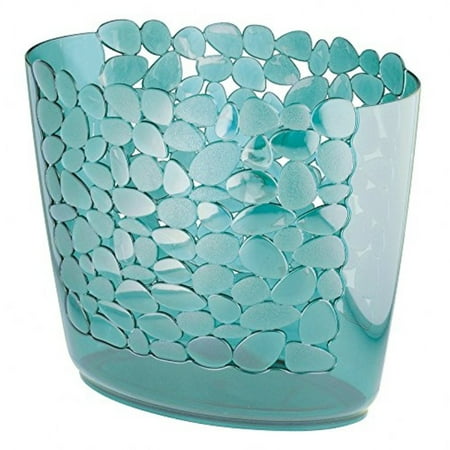 Mdesign Decorative Slim Oval Small Trash Can Wastebasket Garbage Container Bin For Bathroom Powder Room Bedroom Kitchen Kid