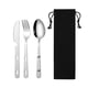 thumbnail image 1 of Equipo de camping, juego combinado portátil de cuchara, tenedor, cuchillo y palillos de acero inoxidable, 1 of 5