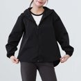 thumbnail image 6 of Women's Lightweight Hooded Jacket Long Sleeve Zip Up Breathable Solid Color Outerwear with Pockets Black XXL, 6 of 7