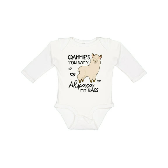 Inktastic Grammie's You Say Alpaca My Bags Boys or Girls Long Sleeve Baby Bodysuit
