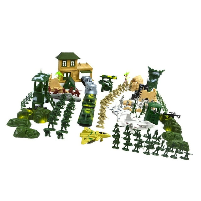 300 Unids Soldado Militar Playset 5 Cm Soldados Del Ejército Y Accesorios De Campo De Batalla