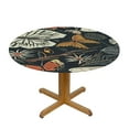 thumbnail image 3 of HAOXIT Ginkgo Leaves Round Tablecloth Elegant Floral Print Decorative Table Cloth Washable Dust-Proof Table Cover for Kitchen Dining 54-58, 3 of 8