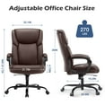 thumbnail image 2 of Breathable Mesh Executive Chair, Adjustable Lumbar Support and Headrest, High Back Office Chair with Wheels, 360° Swivel Computer Chair for Adults, Brown, 2 of 6