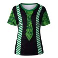 thumbnail image 4 of Camiseta de manga corta con estampado de día de San Patricio para mujer Fridja bn1157, 4 of 4