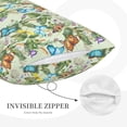 thumbnail image 3 of Sikiie Meadow Plants And Butterflies Print Plush Pillow Cover, Wrinkle-proof and Stain-resistant Pillow Protector without Pillow Core, Home Decoration-14"x20", 3 of 6
