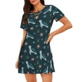 thumbnail image 1 of Disketp Cute Turtle para Camisón Corto de Manga Corta para Mujeres, Camisón Cómodo con Escote Redondo, Bonito y Confortable, 1 of 6