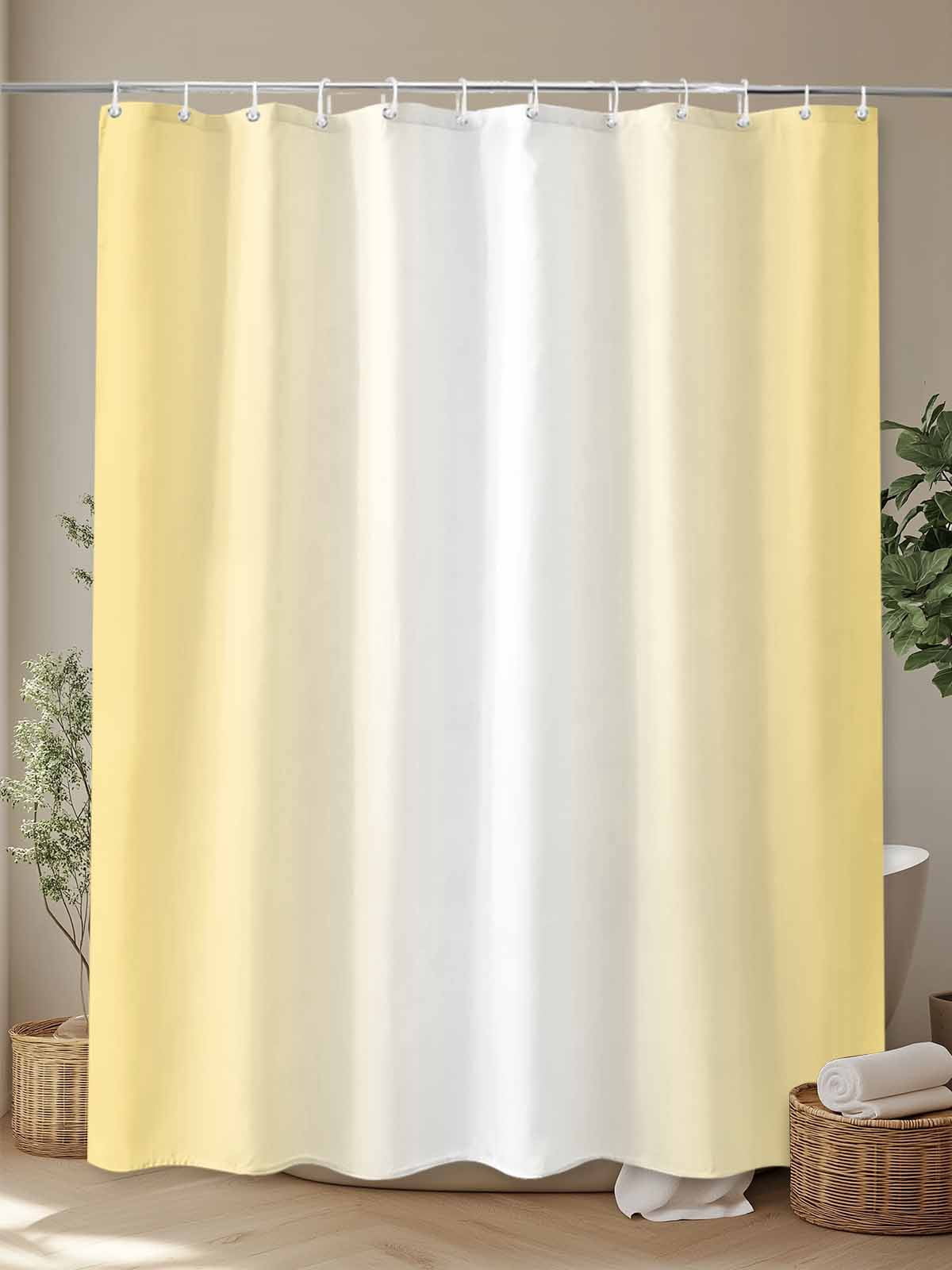 Boanket Polyester Fabric Yellow Ombre Shower Curtain, Modern Gradient Abstract Art Waterproof Bathtub Curtain Bathroom Decor Set with Hooks 72 x 96 Inches,