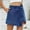 Dark Blue, variant on Hvot&aat Womens Jean Skorts High Waisted Button Front Denim Skort Asymmetrical Hem Skirt Shorts Trendy Slit Mini Shorts