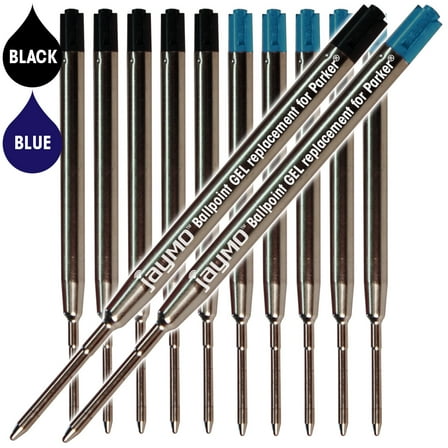 Jaymo Replacement for Parker 30525PP/30526PP - Measures 3.875 in / 98 mm Long - G2 Gel Ballpoint Pen Refill - 6 Black   6 Blue