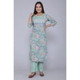thumbnail image 1 of Aizza Trends Cotton Febric Printed Embrodiery Work Straight Kurti With Pant Set, 1 of 5