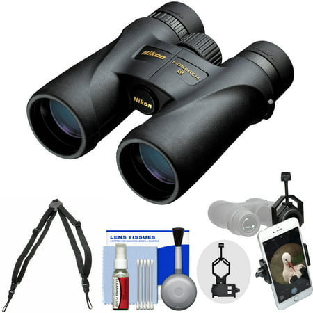 Nikon Monarch 5 8x42 ED ATB Waterproof / Fogproof Binoculars with Case + Harness + Smartphone Adapter + Cleaning