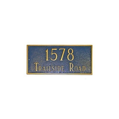 Montague Metal PCS-43L Large Classic Decorative Rectangular Two Line Address Plaque Black by Brand New