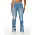thumbnail image 4 of Michellecmm  Women’s Ripped Stacked Jeans Fashion High Rise Slim Fit Denim Pants, 4 of 9