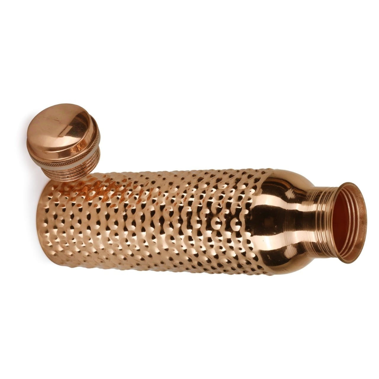 RATAN ENTERPRISES Pure Copper Bubble Design Water Bottle with Lid 900 ML
