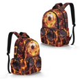 thumbnail image 2 of Xixirimido Soccer Ball Lava Fire Print Kids School Bag 17" Backpack for Boys & Girls Lightweight Large Capacity Bookbag for Elementary Middle High School Students, 2 of 8