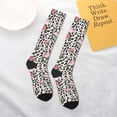 thumbnail image 6 of Bingfone Compression Socks for Women and Men Long Socks for Running Athletic Cycling Nurse-Rose Mix Leopard 3, 6 of 8