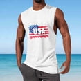 thumbnail image 5 of Mens Patriotic Tank Tops 4th of July Cutoff Graphic Gym Workout Tanks Workout Sleeveless Muscle Shirts White, S, 5 of 5