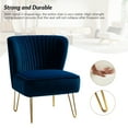 thumbnail image 6 of Velvet Armless Accent Chair Gold Metal Legs Modern Upholstered Single Sofa Side Chair Home Living Room Navy, 6 of 7
