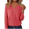thumbnail image 2 of Winter Plus Size Fall Sweaters for Women Women's V Neck Cut Sweater With Buttons Soft Wool Knit Pullover Slim Fit Base Layer For Daily Wear, 2 of 4
