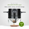 thumbnail image 2 of Black Stainless Steel Portable Hand Drip Coffee Maker - Filter-Free Reusable Mesh Filter Cup, Lightweight On-the-Go Brewing Tool with Drip Function, Multi-Purpose Handheld Coffee Appliance for Travel, 2 of 3