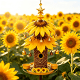 thumbnail image 3 of Christmas Tree Bird Feeder Festive Backyard Holiday Decor, Hanging Reinforced Metal Wild Bird Seed Feeder with Star Topper & Bells for Outdoor Garden Porch Sunflower Harvest Feeder, 3 of 3