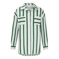 thumbnail image 4 of Babysbule Womens Tops Long Sleeve Women's Summer Casual Mid-length Vertical Striped Multi-colored Shirt, 4 of 6