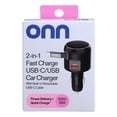 thumbnail image 6 of onn 2-in-1 Fast Charge USB-C/USB Car Charger with Built-In Retractable USB-C Cable, 6 of 7