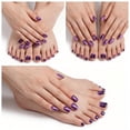 thumbnail image 3 of 48Pcs Purple Cat Eye Press On Nails & Toenails Kit , Short Square Glossy Fake Nails Kit with Glue , Salon-Grade Magnetic False Nails for Manicure & Pedicure, 3 of 12
