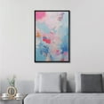 thumbnail image 2 of IDEA4WALL Framed Canvas Print Pink Baby Pastel Blue Landscape Abstract Geometric Wall Art Minimalism Decorative Colorful Mid-Century Illustration for Living Room, Bedroom - Black 24"x36", 2 of 5