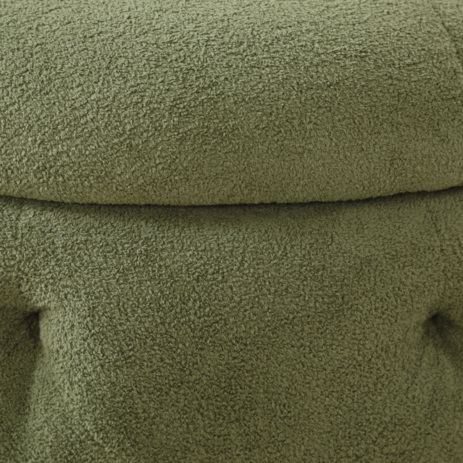 Erindale Round Storage Ottoman in Moss Green Fabric