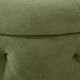 thumbnail image 6 of Erindale Round Storage Ottoman in Moss Green Fabric, 6 of 6