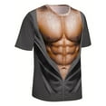 thumbnail image 5 of KIHOUT Summer Mens T-Shirts, Men's Fashion Muscular Men Print Fashion Fitness Round Neck Short Sleeve T-Shirt Dark Gray XL, 5 of 5