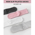 thumbnail image 3 of Yawlsow 4 Pairs Pilates Grip Socks for Woman, Ruffle Frilly Yoga Socks for Barre Ballet Workout Hospital, Size 5-10, 3 of 6