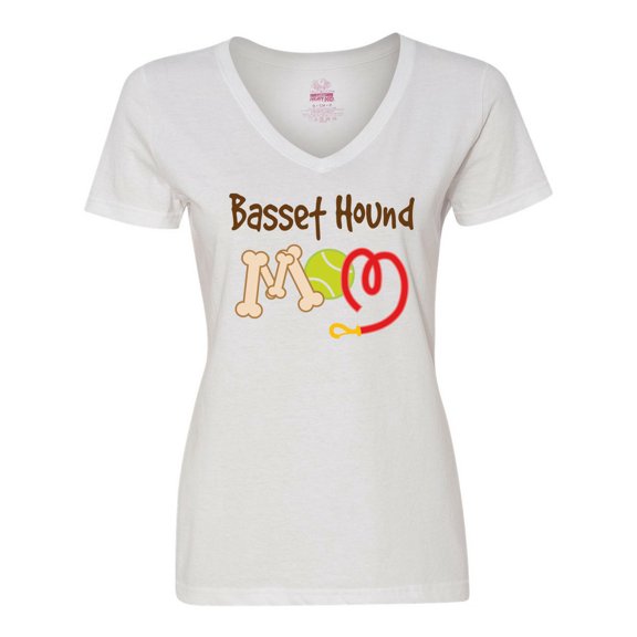 Inktastic Basset Hound Mom Dog Gift Women's V-Neck T-Shirt
