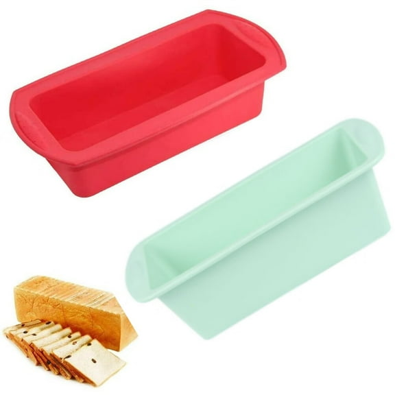 2 Pack Silicone Bread and Loaf Pans- Nonstick Silicone Baking Mold for Homemade Loaf,Bread and Meatloaf