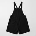 thumbnail image 3 of APEXFWDT Women's Summer Linen Cotton Short Jumpsuits Sleeveless Loose Wide Leg Overall Shorts Romper with Pockets,S,Black, 3 of 8