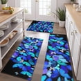thumbnail image 2 of Butterfly Blue Purple Wing Pattern Kitchen Rugs Sets Of 3,Kitchen Runner Rugs Non Skid Washable,Decorative Kitchen Floor Mats for Kitchen,Sink,Laundry,17"x30"+ 17"x47" + 17"x59", 2 of 6
