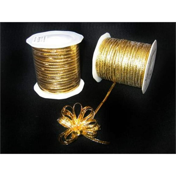 Gold 4mm-wide thin Pull Bow String Ribbon 100 Yard gift wrapping favor decorating