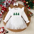 thumbnail image 2 of OJSFQUFP Infant Baby Girl Romper Lace Dress Floral Fall Winter Outfits Long Sleeve Clothes with Bow Headband, 2 of 9