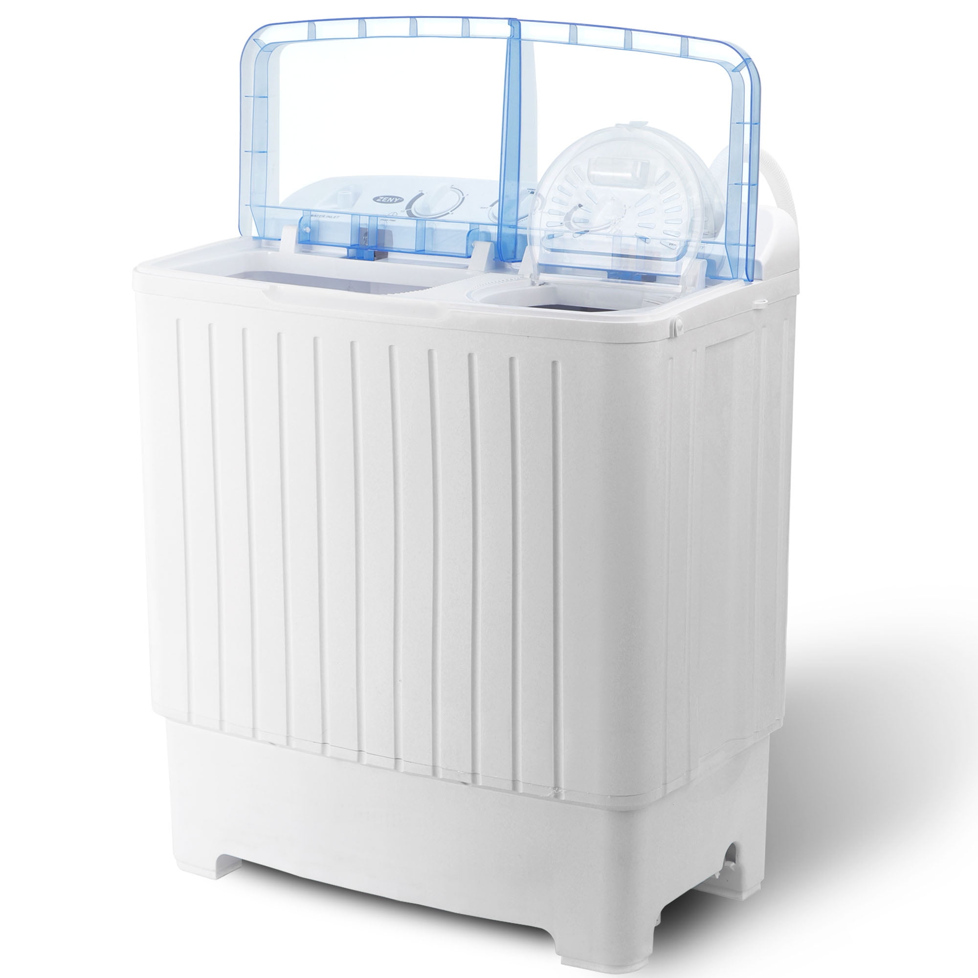 ZENY Portable Compact Mini Twin Tub Washing Machine Large Capacity Built in Gravity Dryer Space Saving Design