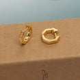 thumbnail image 4 of LeCalla 925 Sterling Silver 18K Gold-Plated Octagonal Huggie Hoop Earrings for Women Teen 13MM, 4 of 8