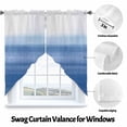 thumbnail image 3 of Blue White Gradient Swag Curtain Valance for Windows, Abstract Ombre Texture Modern Art Window Treatments Short Swag Topper for Kitchen Windows Bathroom Bedroom, 36"x45", 3 of 8