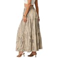 thumbnail image 4 of LWavelet Women's Daisy Floral Print Tiered Maxi Skirt, Elastic Waist with Pockets, Cute Spring & Mother's Day Long Skirt Khaki 2XL, 4 of 6
